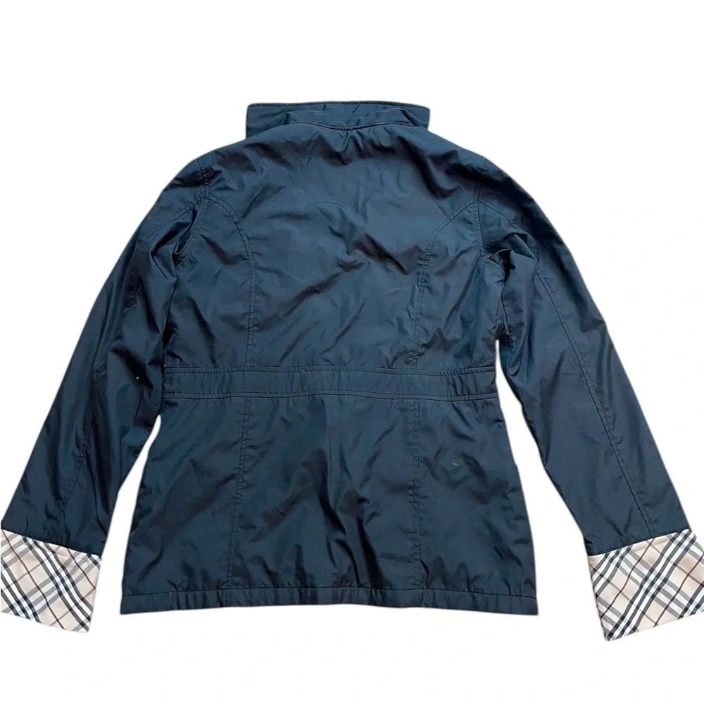 Burberry Black Trench Jacket with Signature Check Cuffs - Picture 3 of 5